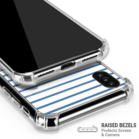 Blue and White Stripes iPhone XS Max Clear Case